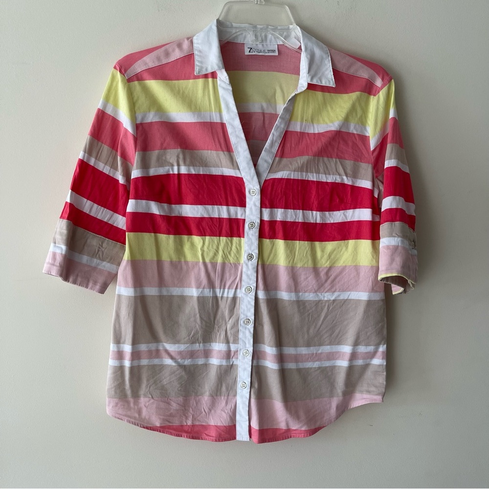 7th Avenue Design Studio New York and Company Multicolor Blouse Shirt
